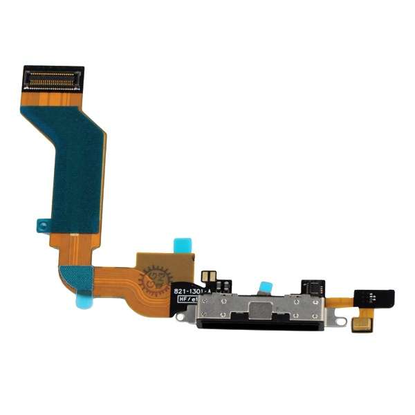 Apple iPhone 4S New Charger Charging Dock Port Connector with Flex Cable (Black)